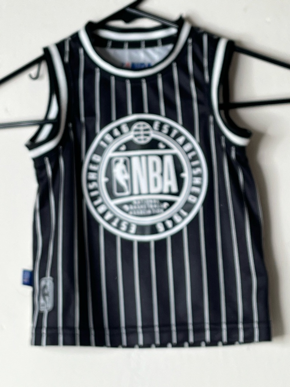 NBA Kids Black and White Pinstripe Tank Top